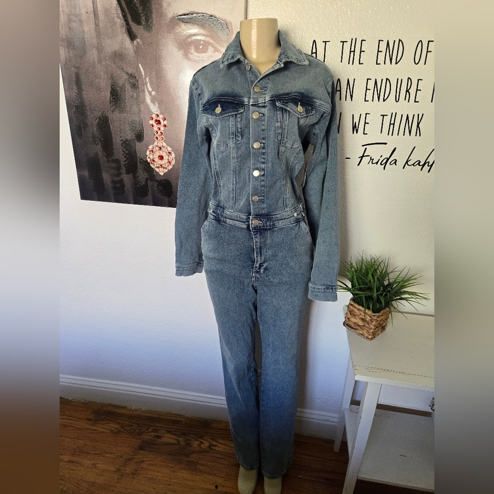 NWT Good American Denim Indigo Jumpsuit Size 4